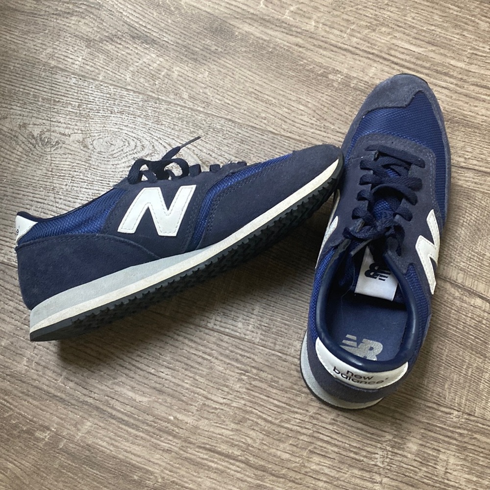 Navy new balance sneakers